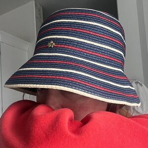 Cappelli Striped Bucket Hat - Navy, Red, White